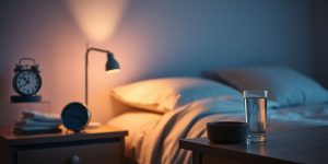Cozy bedroom promoting restful sleep and relaxation.